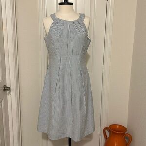 Blue & White Seersucker Dress